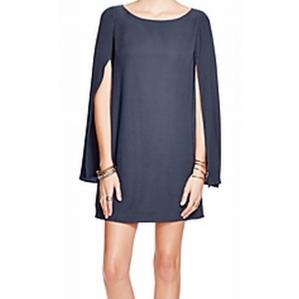 Free People Navy Open Bell Sleeve Shift Dress